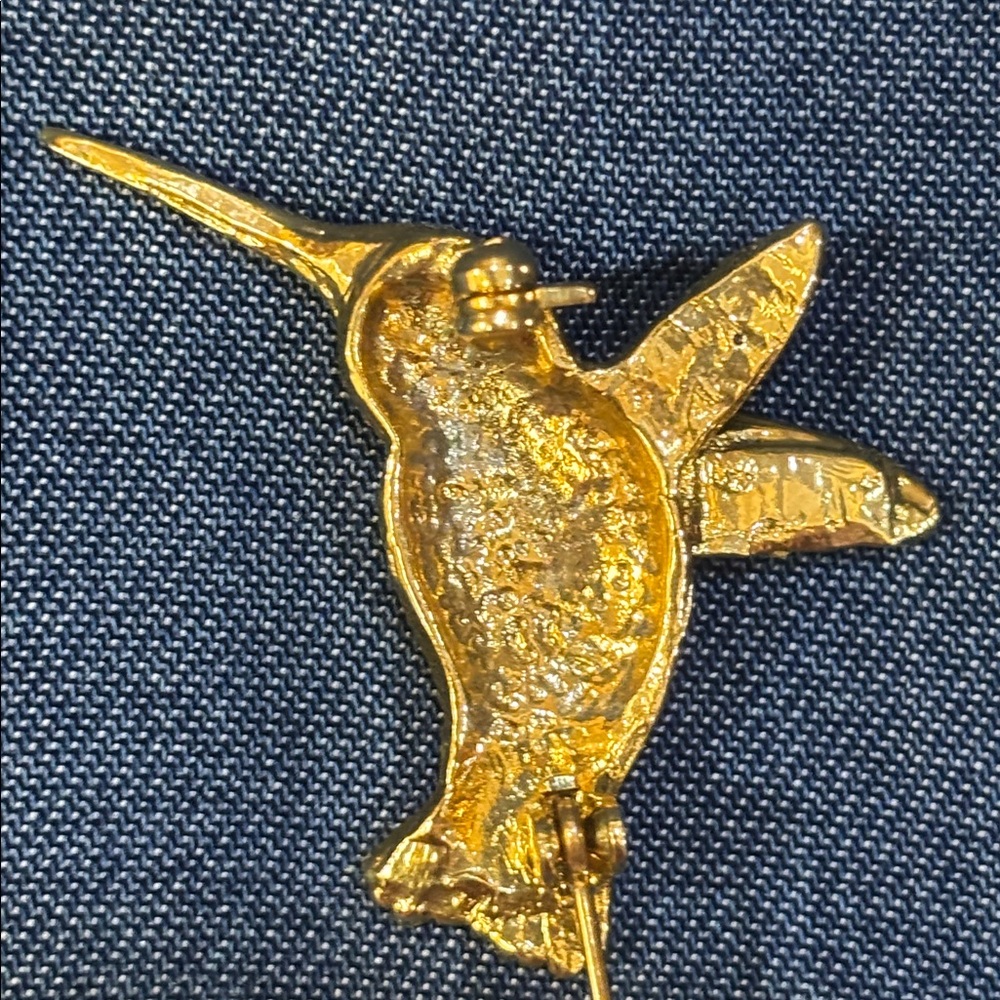 Rhinestone Hummingbird Brooch - Picture 4 of 4